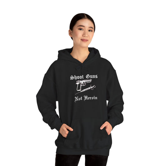 Shoot Guns Not Heroin Anti Drug Hoodie, Sobriety Recovery Streetwear Sweatshirt | Russian Roulette