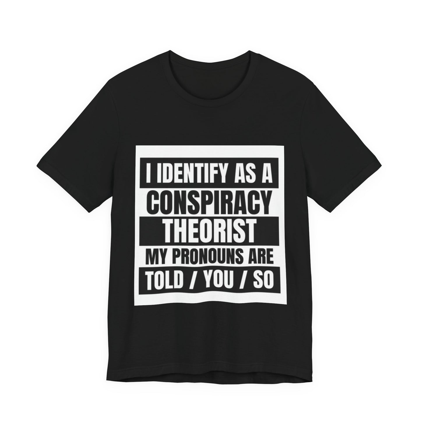 Conspiracy Theorist Tee, Funny Graphic T-Shirt, Unisex Short Sleeve, Humorous Gift, Casual Wear, Unique Statement Shirt
