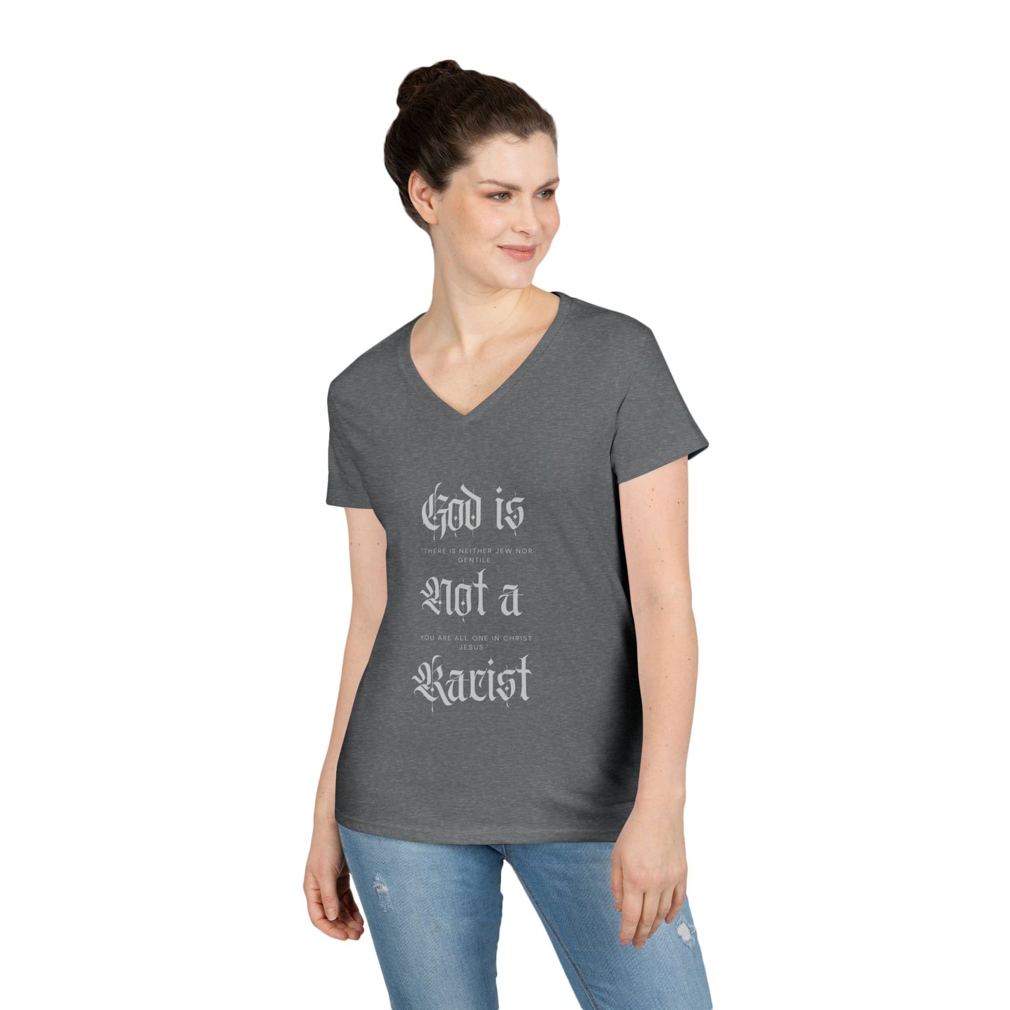 V-Neck T-Shirt - Antidispensationalist Anti-Christian Zionist Gothic Shirt