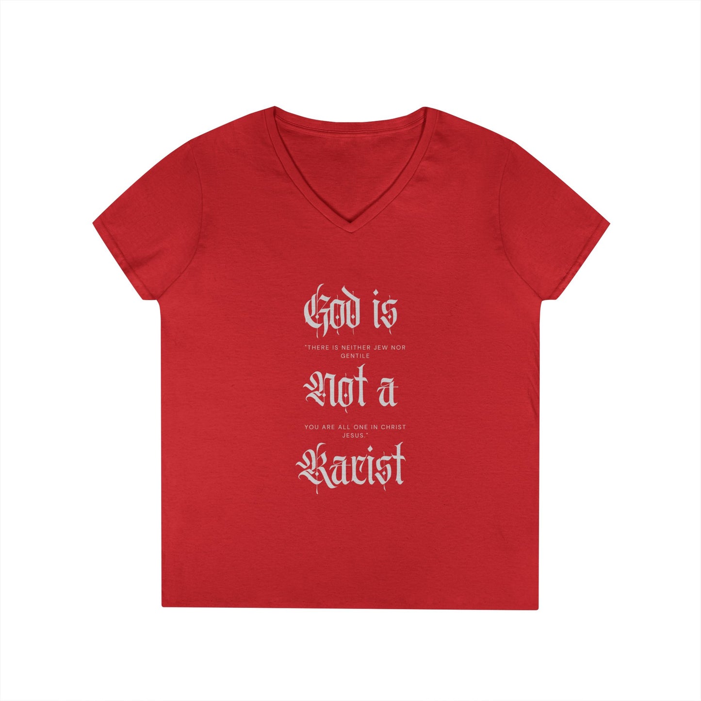 V-Neck T-Shirt - Antidispensationalist Anti-Christian Zionist Gothic Shirt