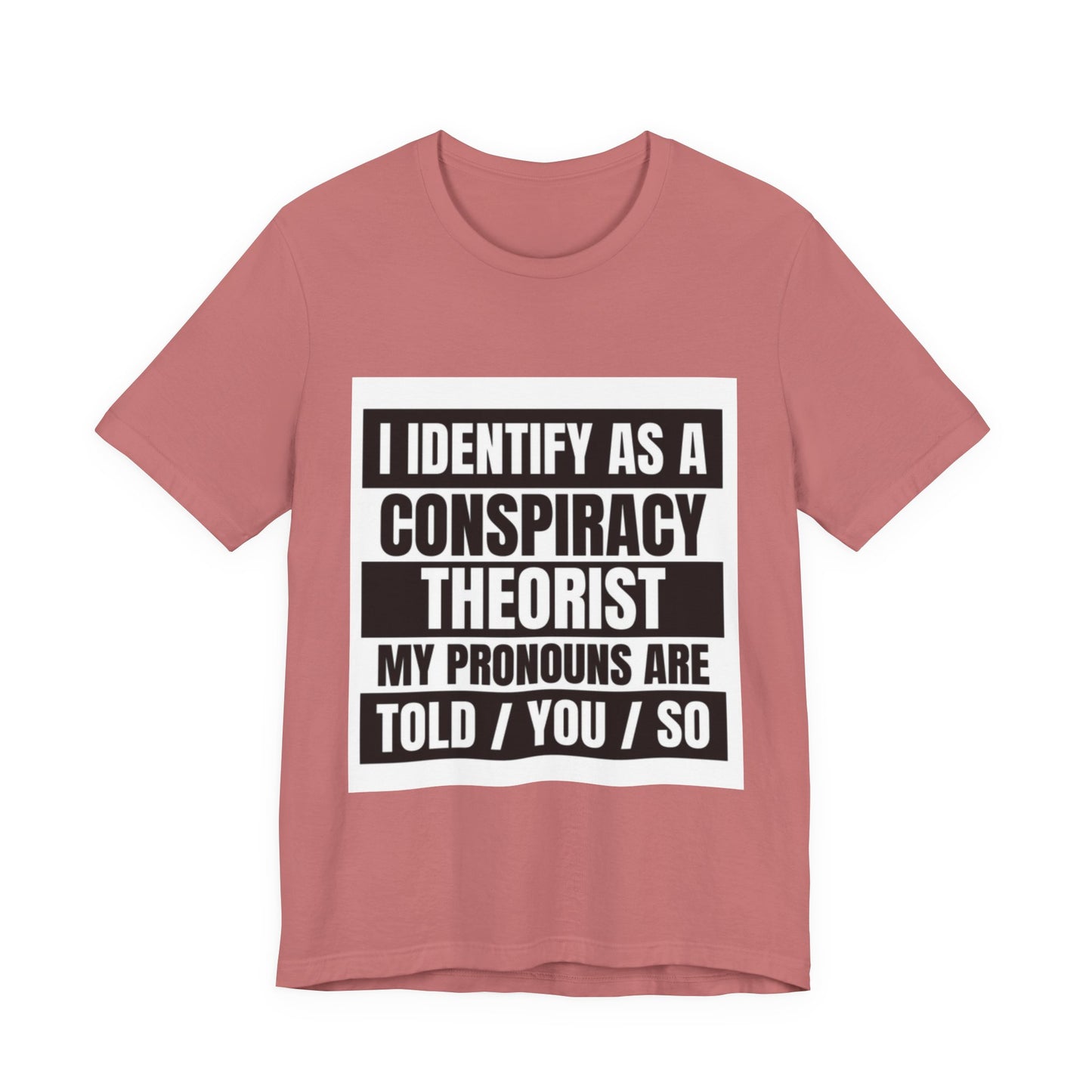 Conspiracy Theorist Tee, Funny Graphic T-Shirt, Unisex Short Sleeve, Humorous Gift, Casual Wear, Unique Statement Shirt