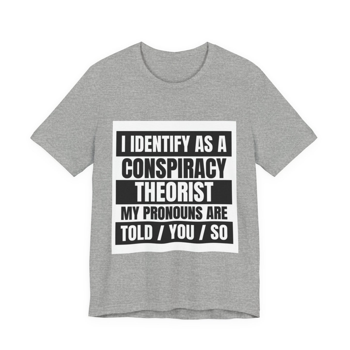 Conspiracy Theorist Tee, Funny Graphic T-Shirt, Unisex Short Sleeve, Humorous Gift, Casual Wear, Unique Statement Shirt