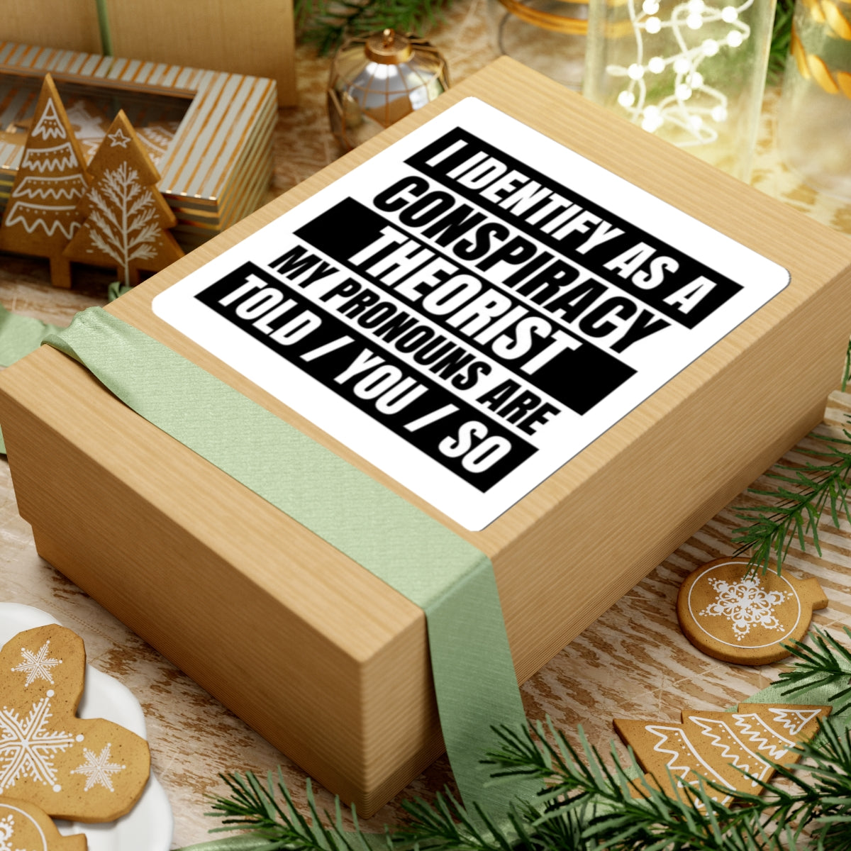 Funny Conspiracy Theorist Stickers, Laptop Decals, Unique Gift for Friends, Quirky Home Decor, Statement Wall Art
