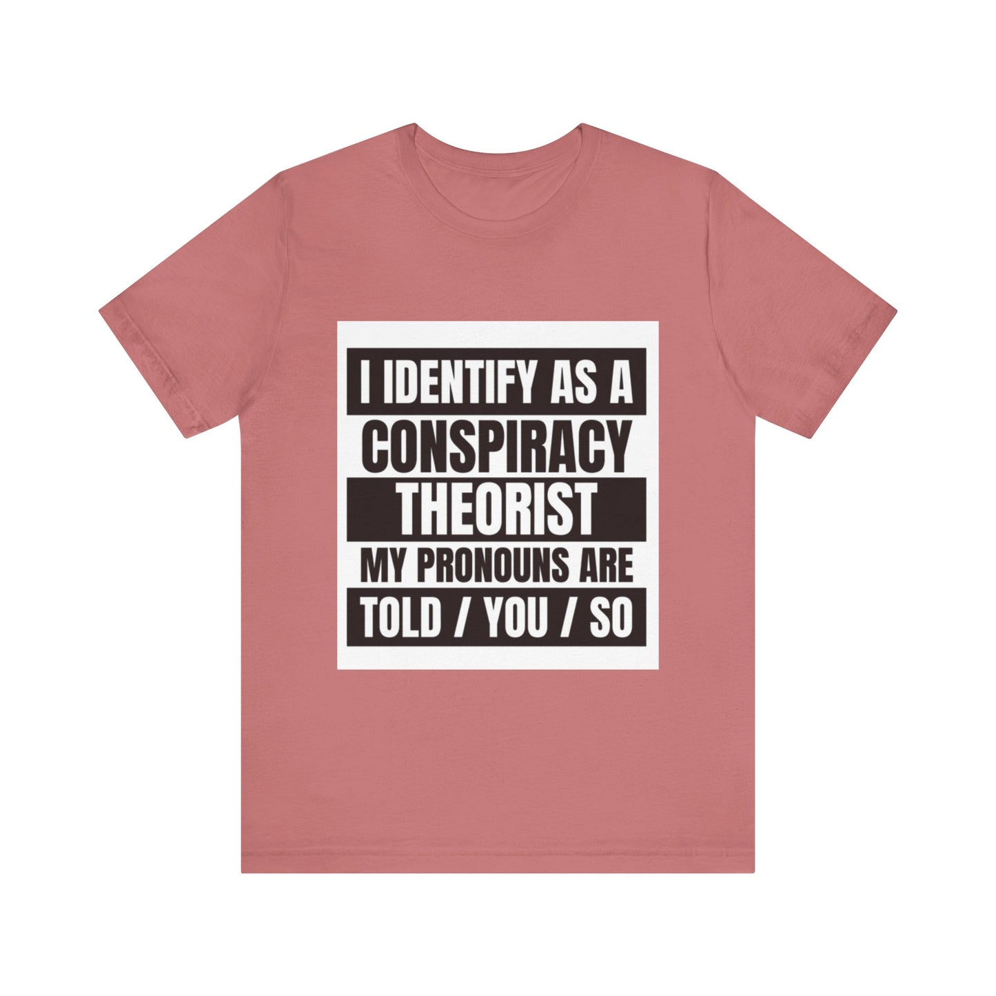 Conspiracy Theorist Tee, Funny Graphic T-Shirt, Unisex Short Sleeve, Humorous Gift, Casual Wear, Unique Statement Shirt