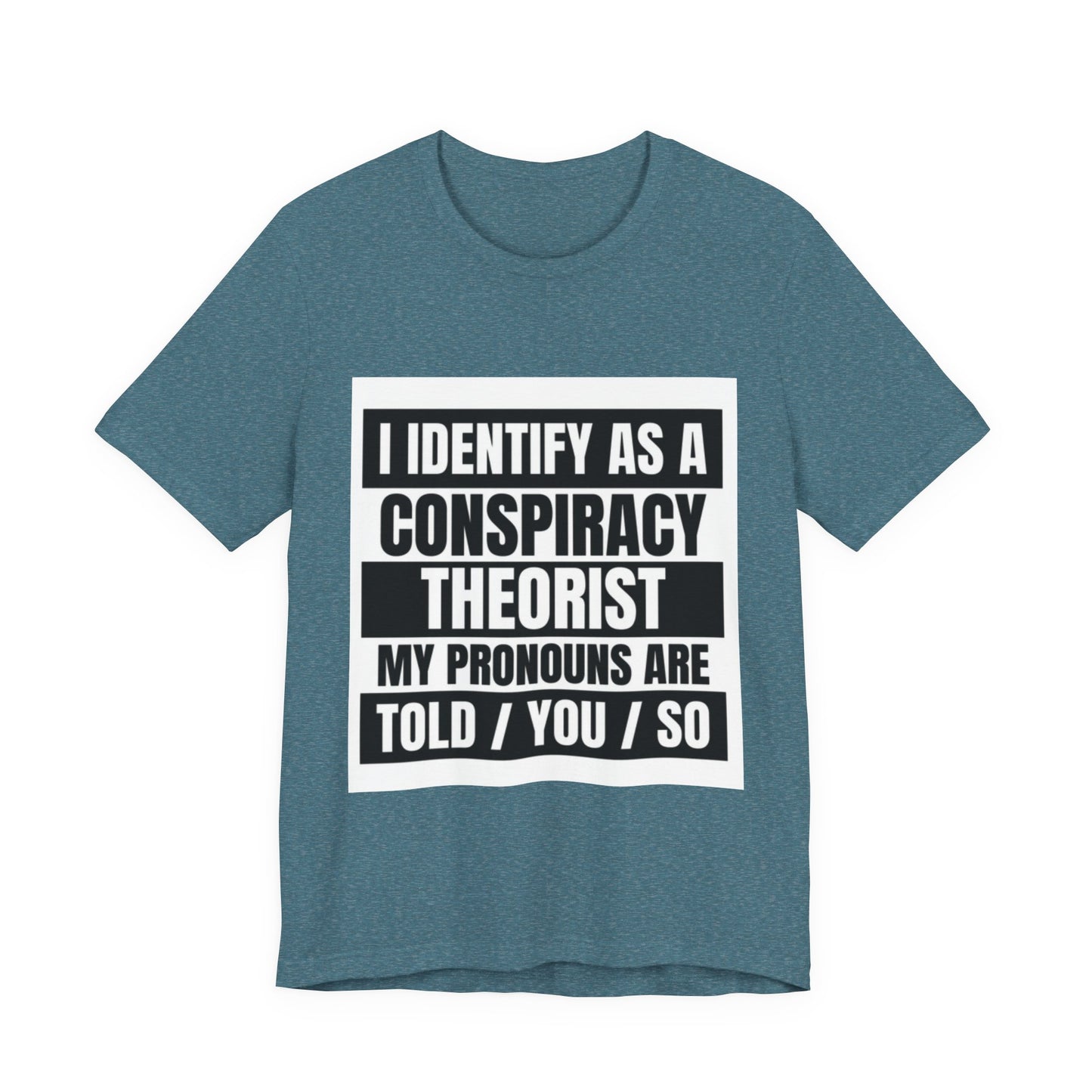 Conspiracy Theorist Tee, Funny Graphic T-Shirt, Unisex Short Sleeve, Humorous Gift, Casual Wear, Unique Statement Shirt