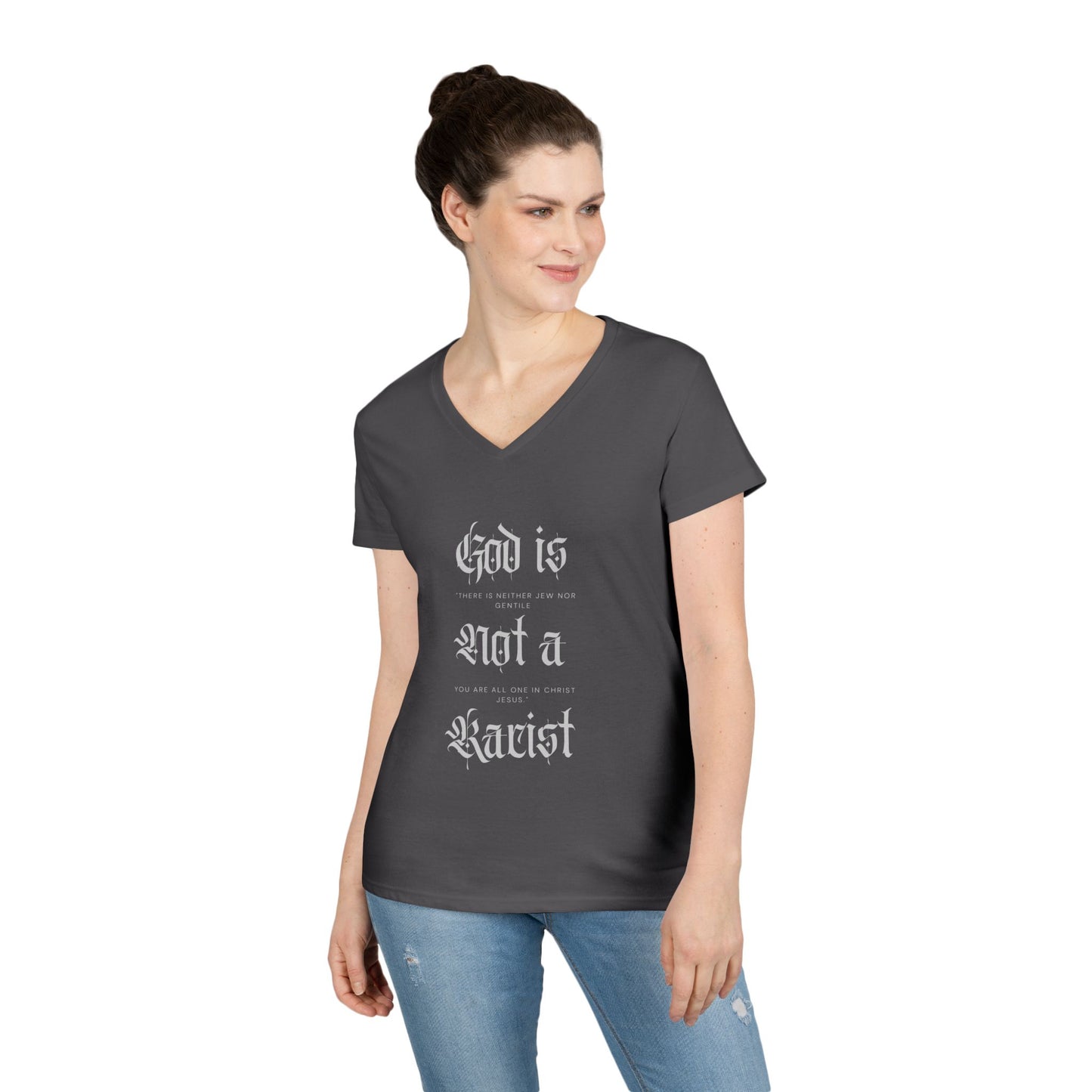 V-Neck T-Shirt - Antidispensationalist Anti-Christian Zionist Gothic Shirt