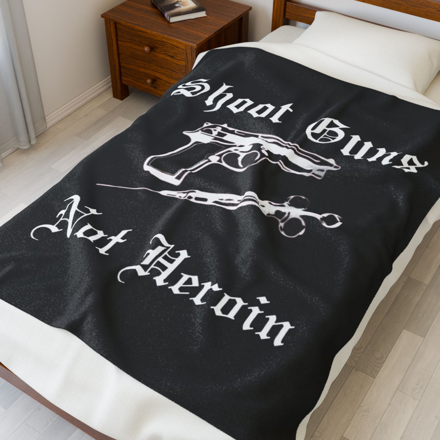 Shoot Guns Not Heroin π Blanket Anti Drug Addiction Recovery Sobriety Soft Plush Blanket