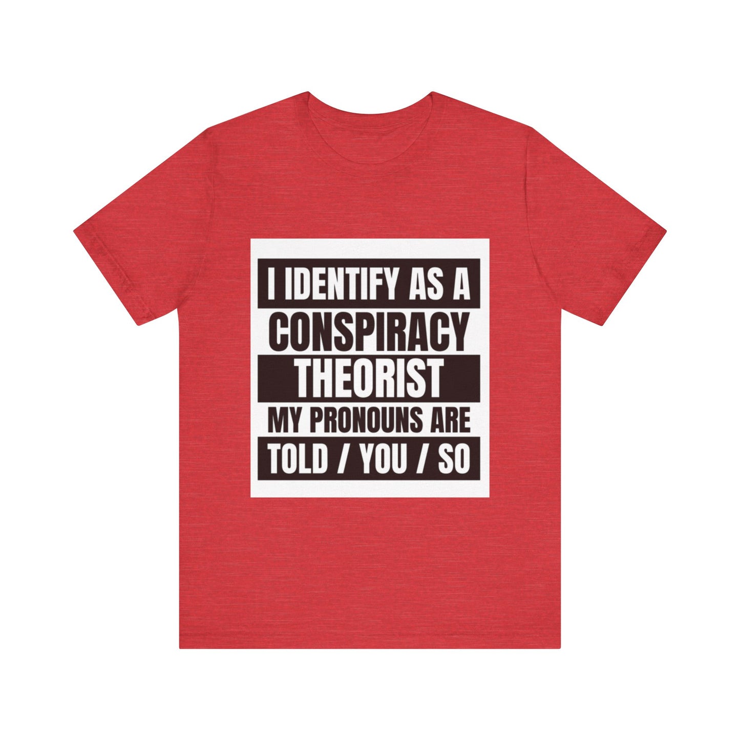 Conspiracy Theorist Tee, Funny Graphic T-Shirt, Unisex Short Sleeve, Humorous Gift, Casual Wear, Unique Statement Shirt