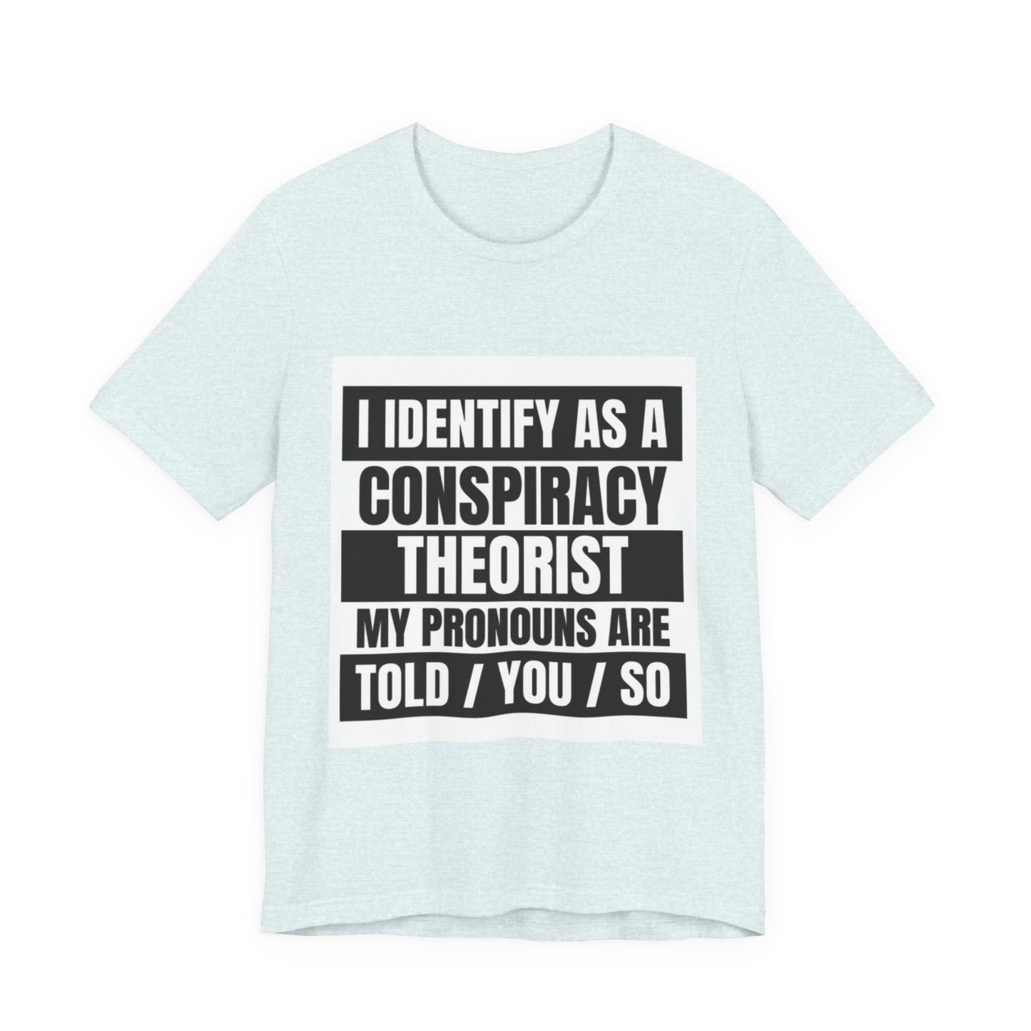 Conspiracy Theorist Tee, Funny Graphic T-Shirt, Unisex Short Sleeve, Humorous Gift, Casual Wear, Unique Statement Shirt