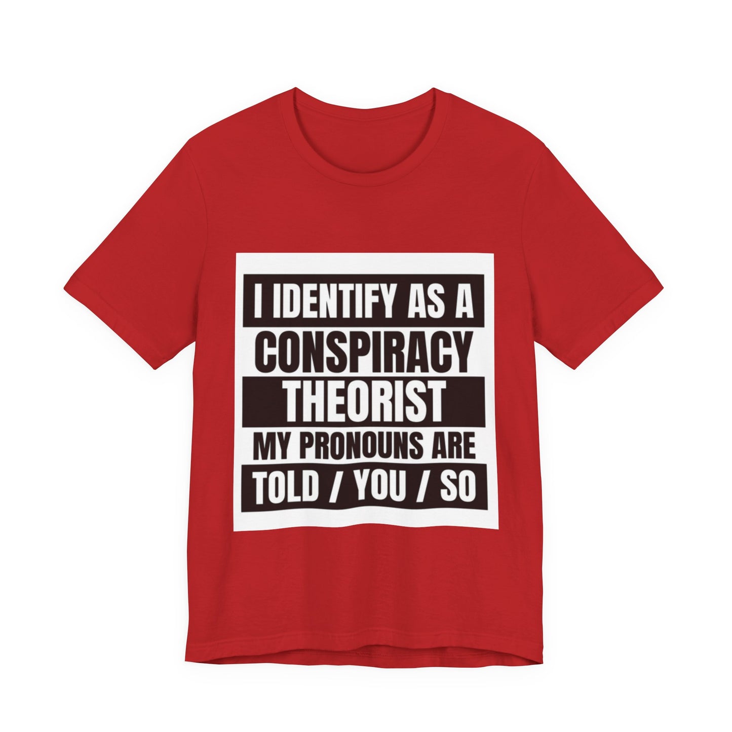 Conspiracy Theorist Tee, Funny Graphic T-Shirt, Unisex Short Sleeve, Humorous Gift, Casual Wear, Unique Statement Shirt