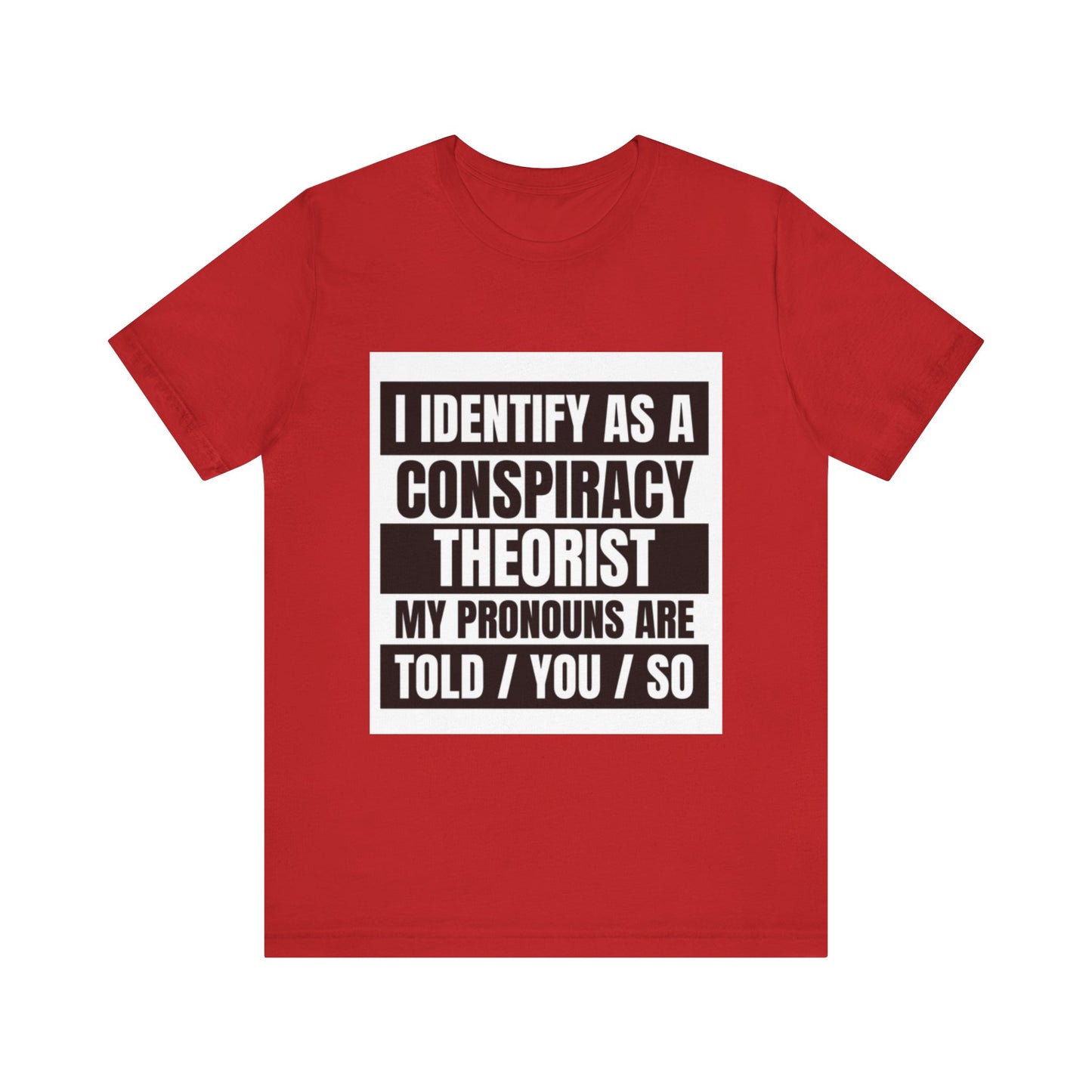 Conspiracy Theorist Tee, Funny Graphic T-Shirt, Unisex Short Sleeve, Humorous Gift, Casual Wear, Unique Statement Shirt