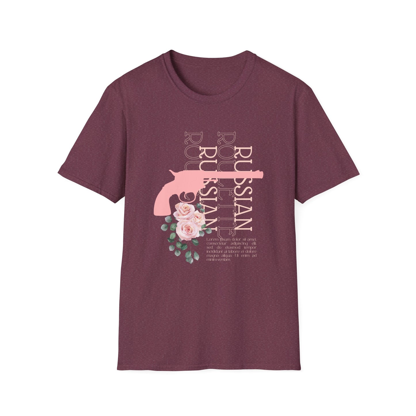 Russian Rose Gun Unisex T-Shirt, Casual Graphic Tee, Unique Gift, Statement Shirt, Trendy Streetwear