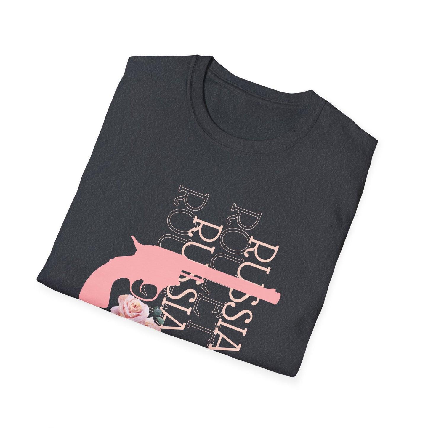 Russian Rose Gun Unisex T-Shirt, Casual Graphic Tee, Unique Gift, Statement Shirt, Trendy Streetwear