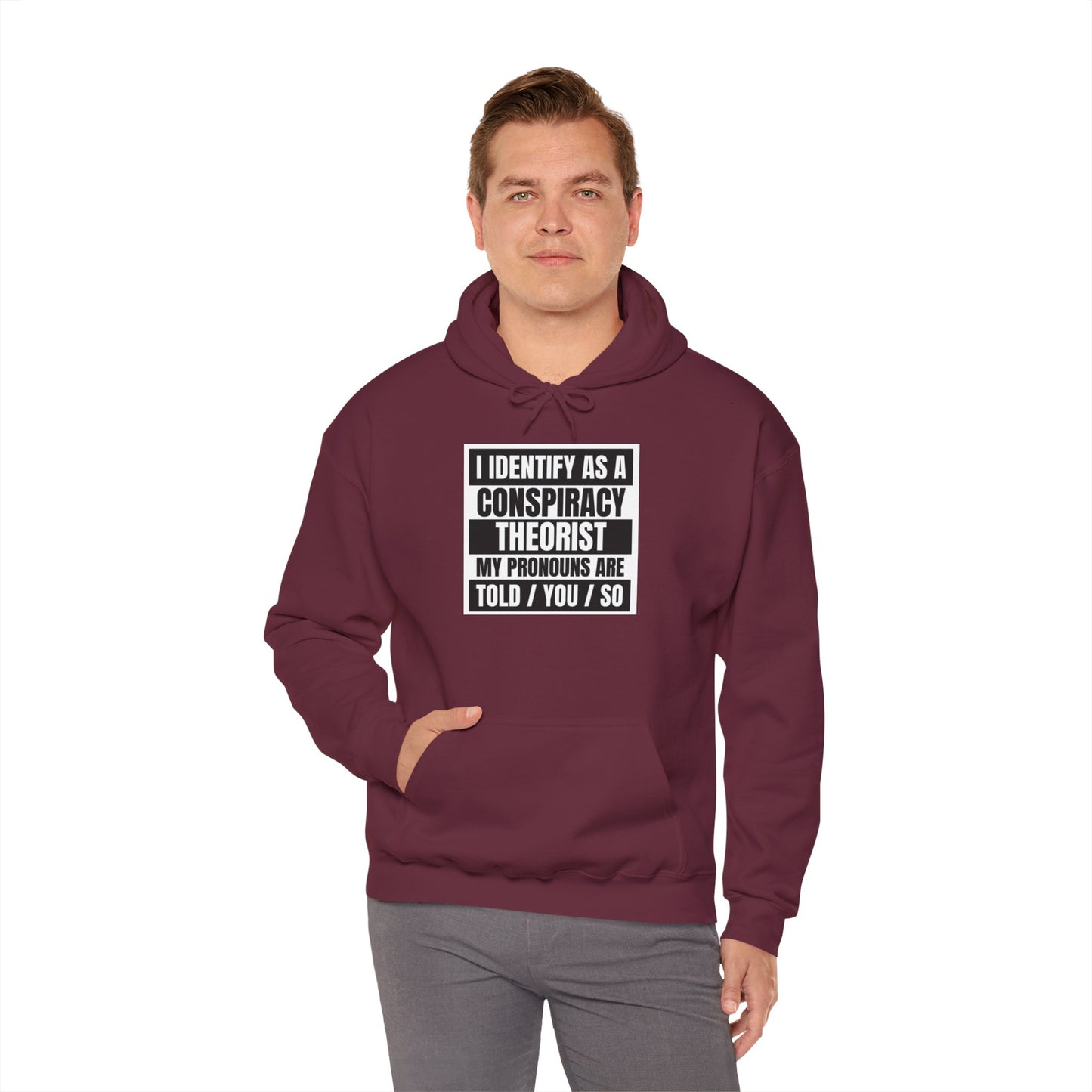 Funny Conspiracy Theorist Hoodie | Russian Roulette | I Identify As A Conspiracy Theorist