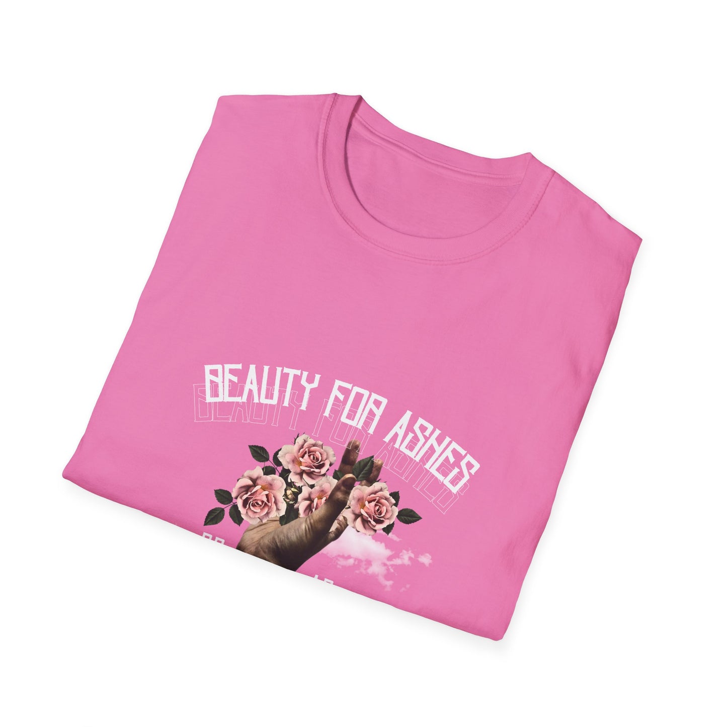 Beauty For Ashes Hand Grasping Roses Feminine Tee, Christian Trauma Survivor Shirt