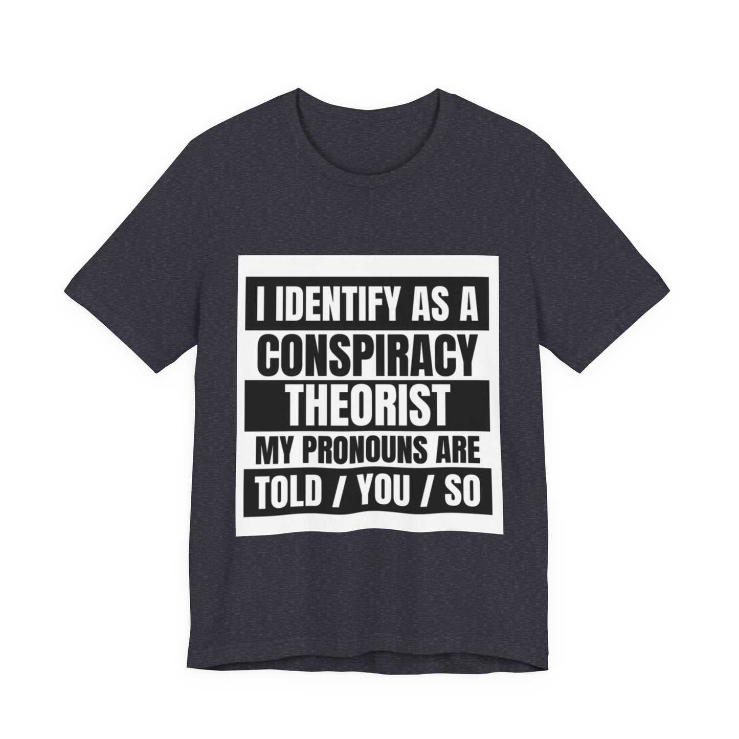 Conspiracy Theorist Tee, Funny Graphic T-Shirt, Unisex Short Sleeve, Humorous Gift, Casual Wear, Unique Statement Shirt
