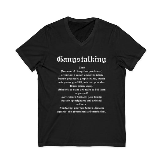 Gangstalking Anti Government Anti Surveillance Definition V Neck Shirt Tee