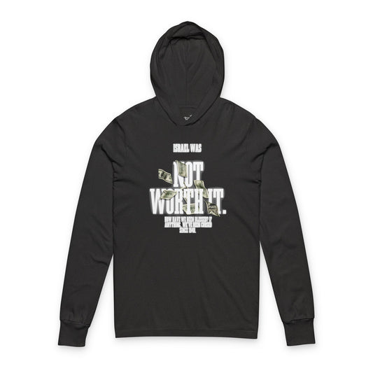 Anti Zionist, Anti Zionism Anti Dispensationalism Hoodie "Israel Was Not Worth It" Waste of Money Graphic