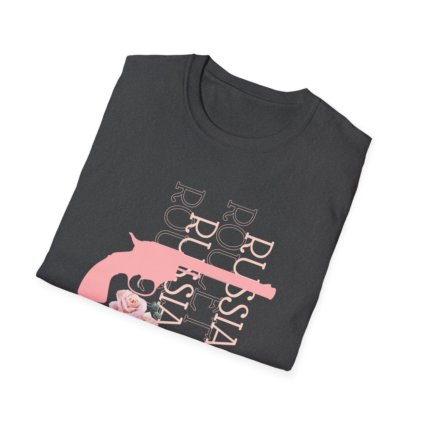 Russian Rose Gun Unisex T-Shirt, Casual Graphic Tee, Unique Gift, Statement Shirt, Trendy Streetwear