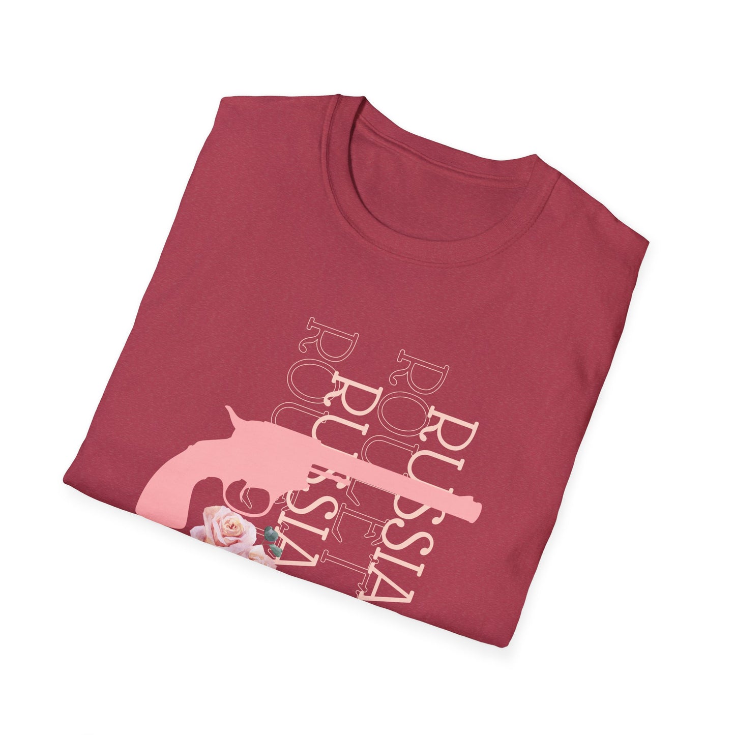 Russian Rose Gun Unisex T-Shirt, Casual Graphic Tee, Unique Gift, Statement Shirt, Trendy Streetwear