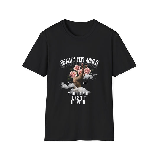 Beauty For Ashes Hand Grasping Roses Feminine Tee, Christian Trauma Survivor Shirt