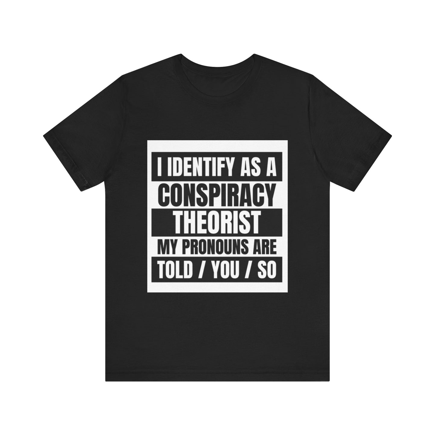 Conspiracy Theorist Tee, Funny Graphic T-Shirt, Unisex Short Sleeve, Humorous Gift, Casual Wear, Unique Statement Shirt