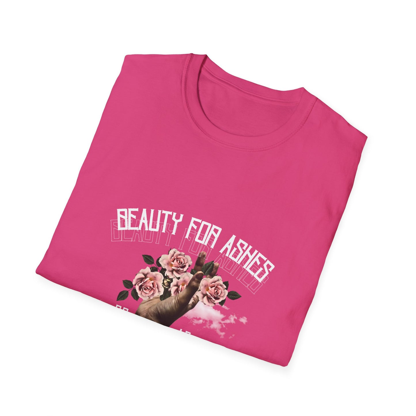 Beauty For Ashes Hand Grasping Roses Feminine Tee, Christian Trauma Survivor Shirt