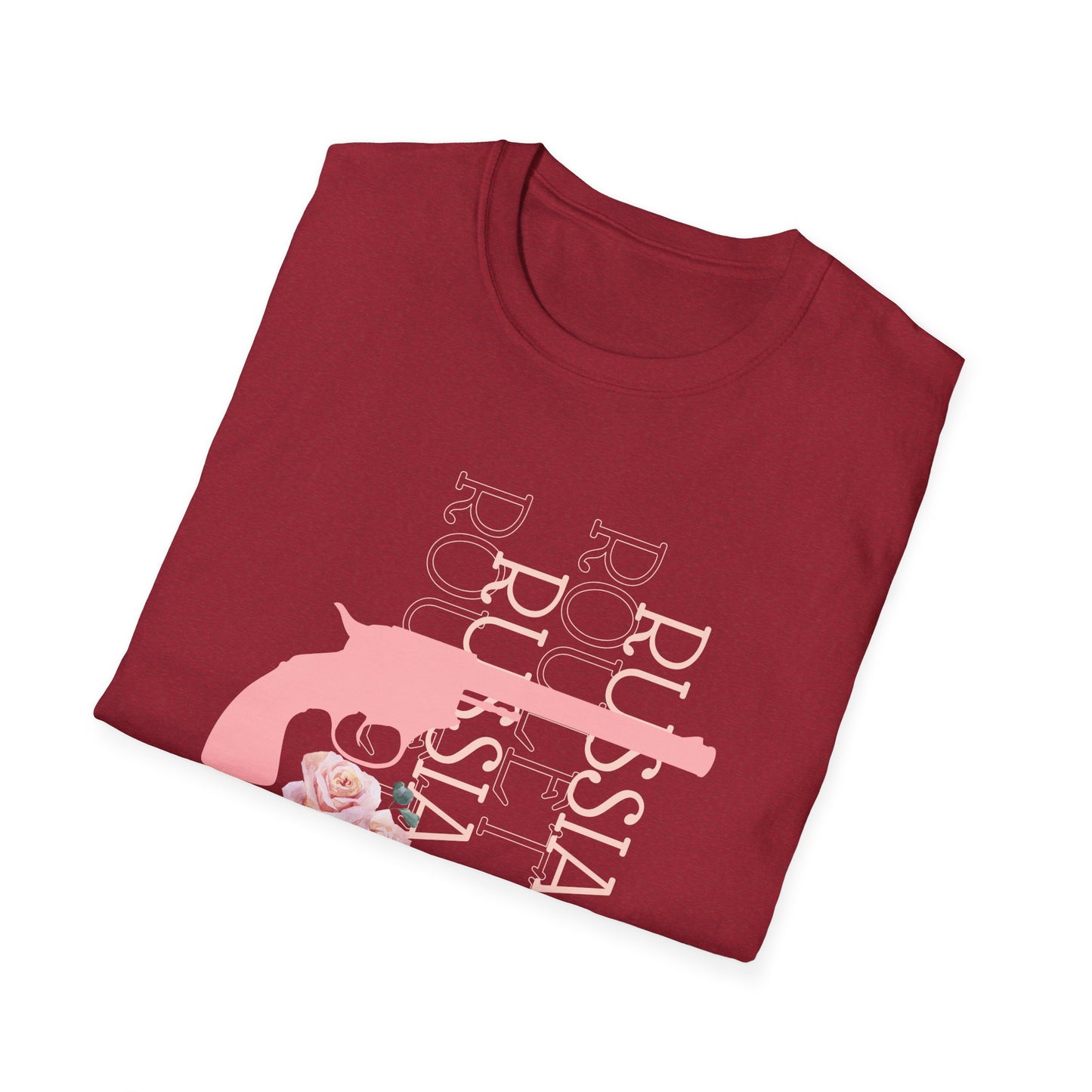 Russian Rose Gun Unisex T-Shirt, Casual Graphic Tee, Unique Gift, Statement Shirt, Trendy Streetwear