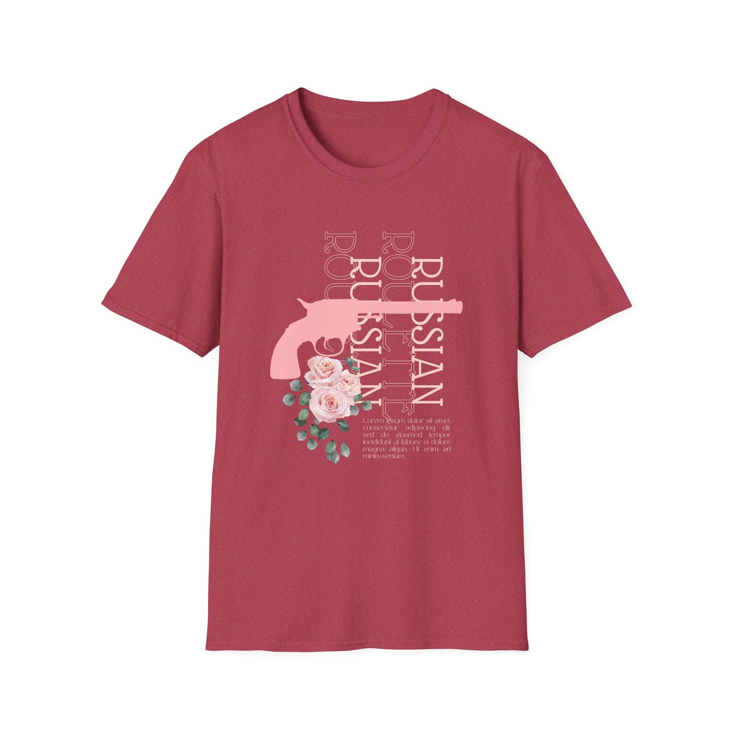 Russian Rose Gun Unisex T-Shirt, Casual Graphic Tee, Unique Gift, Statement Shirt, Trendy Streetwear