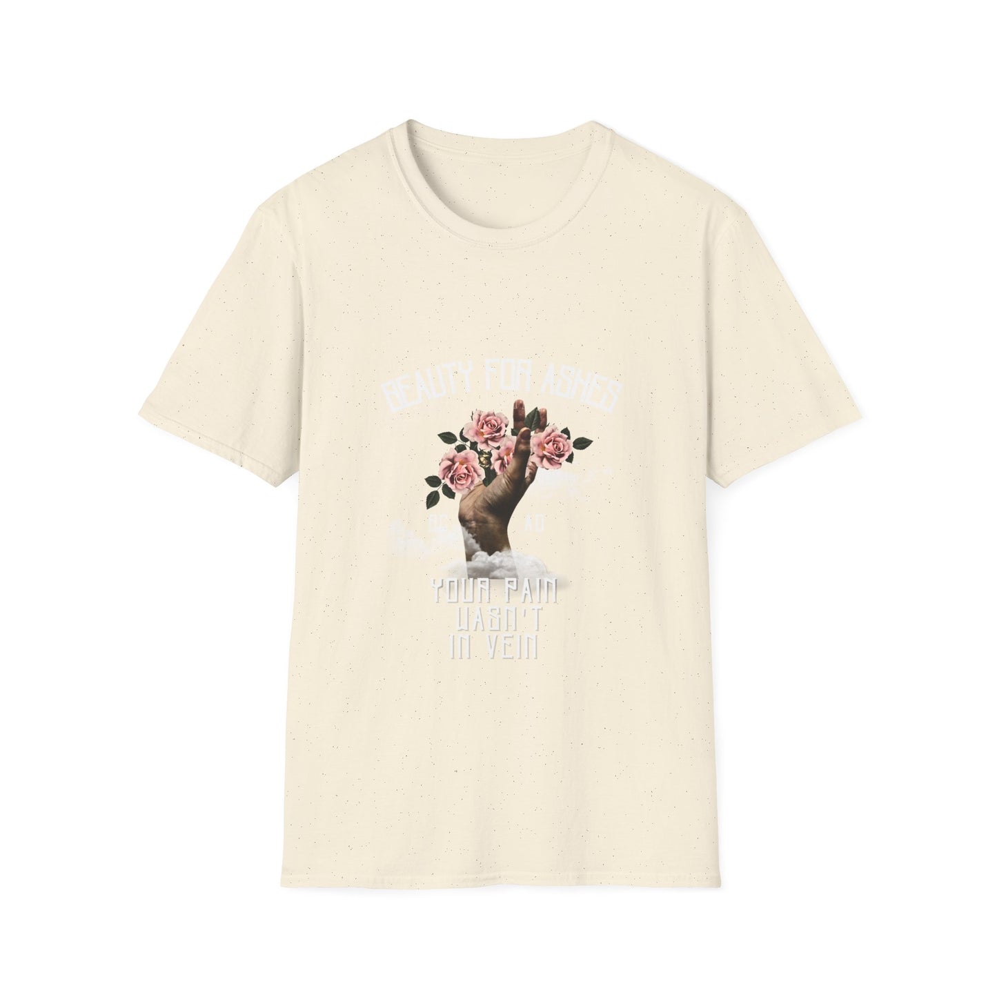 Beauty For Ashes Hand Grasping Roses Feminine Tee, Christian Trauma Survivor Shirt