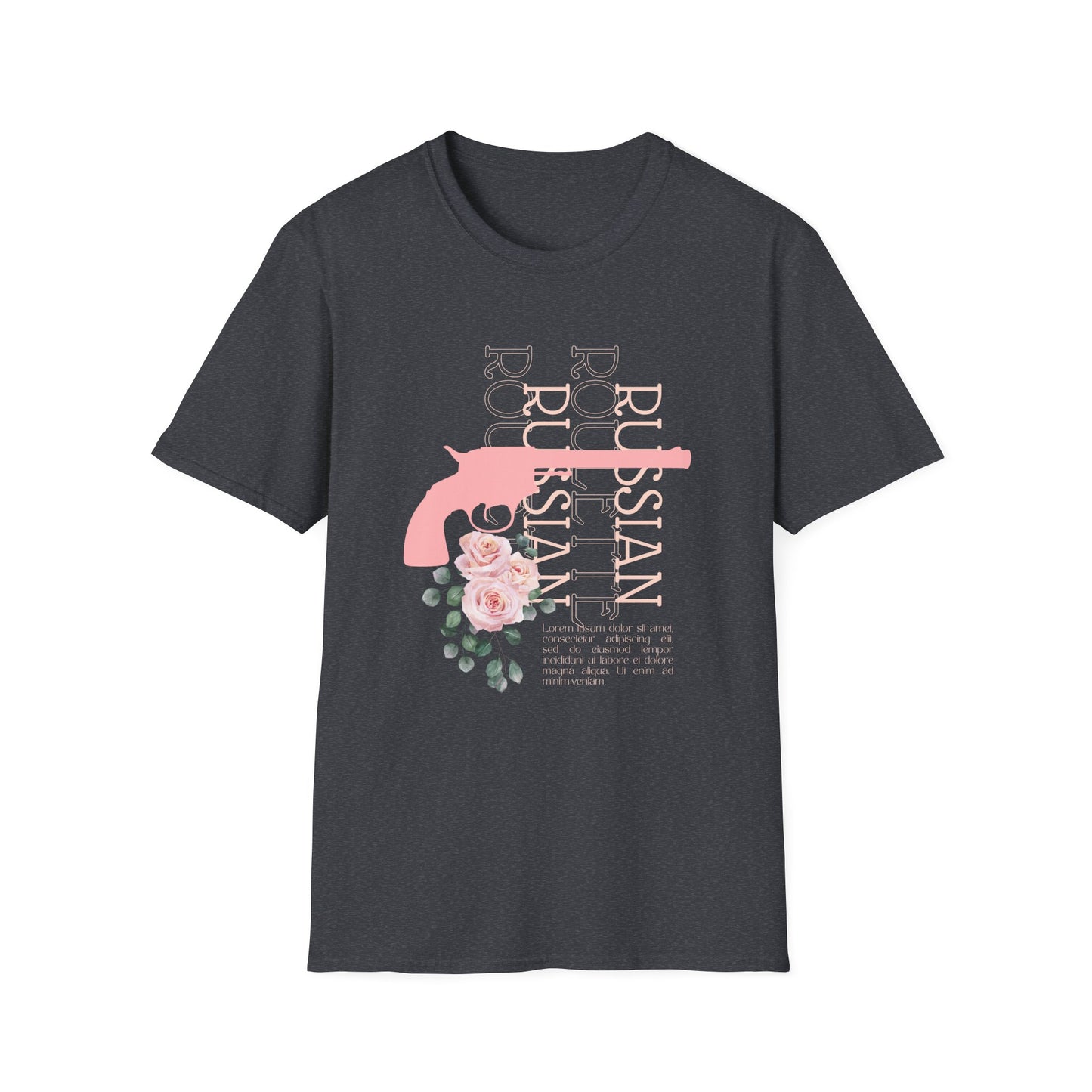 Russian Rose Gun Unisex T-Shirt, Casual Graphic Tee, Unique Gift, Statement Shirt, Trendy Streetwear