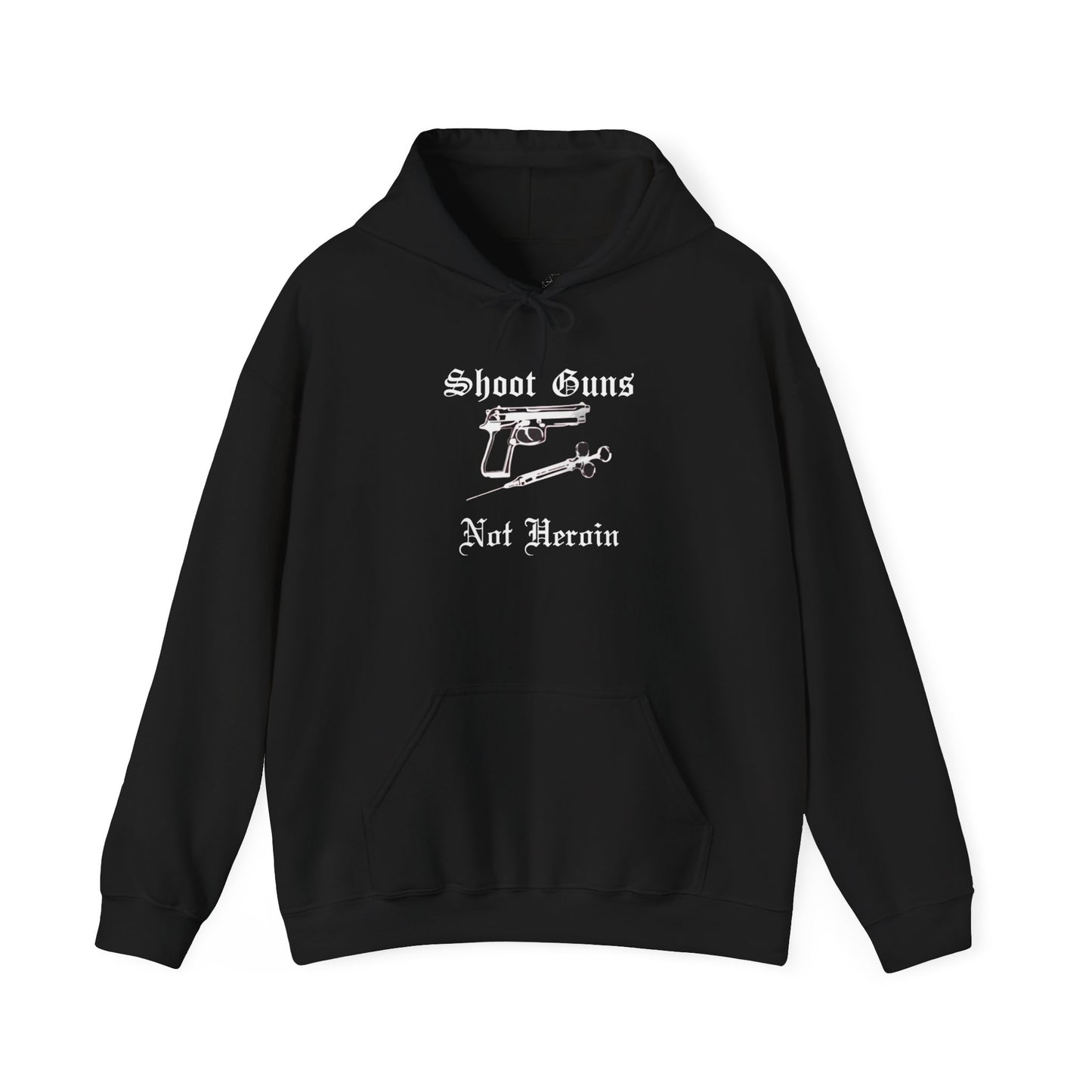 Shoot Guns Not Heroin Anti Drug Hoodie, Sobriety Recovery Streetwear Sweatshirt | Russian Roulette
