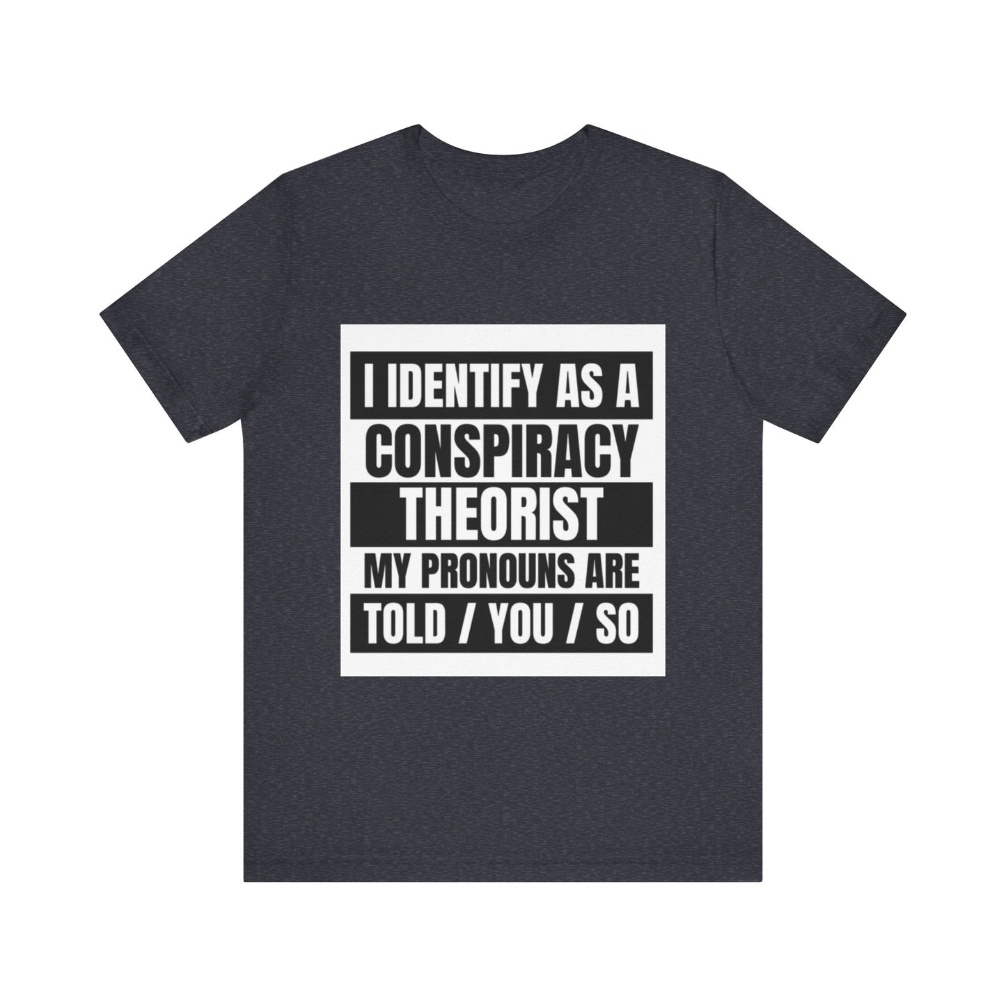 Conspiracy Theorist Tee, Funny Graphic T-Shirt, Unisex Short Sleeve, Humorous Gift, Casual Wear, Unique Statement Shirt