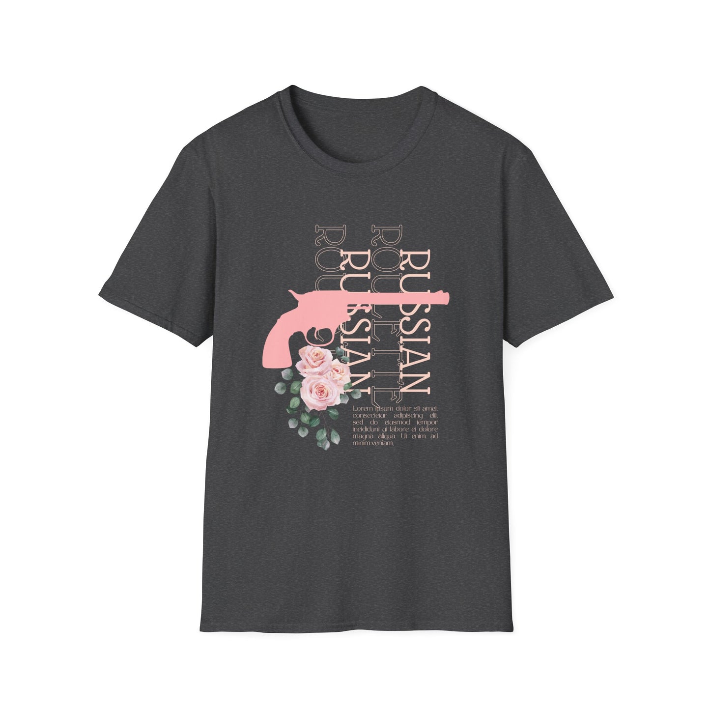 Russian Rose Gun Unisex T-Shirt, Casual Graphic Tee, Unique Gift, Statement Shirt, Trendy Streetwear