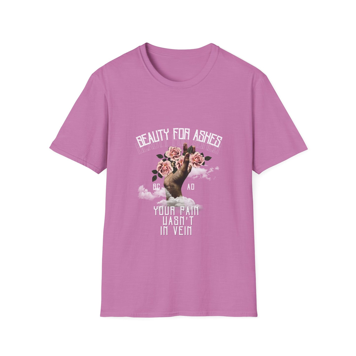 Beauty For Ashes Hand Grasping Roses Feminine Tee, Christian Trauma Survivor Shirt
