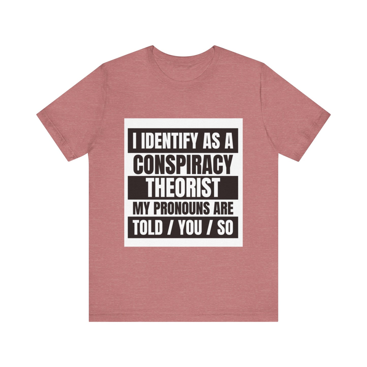 Conspiracy Theorist Tee, Funny Graphic T-Shirt, Unisex Short Sleeve, Humorous Gift, Casual Wear, Unique Statement Shirt