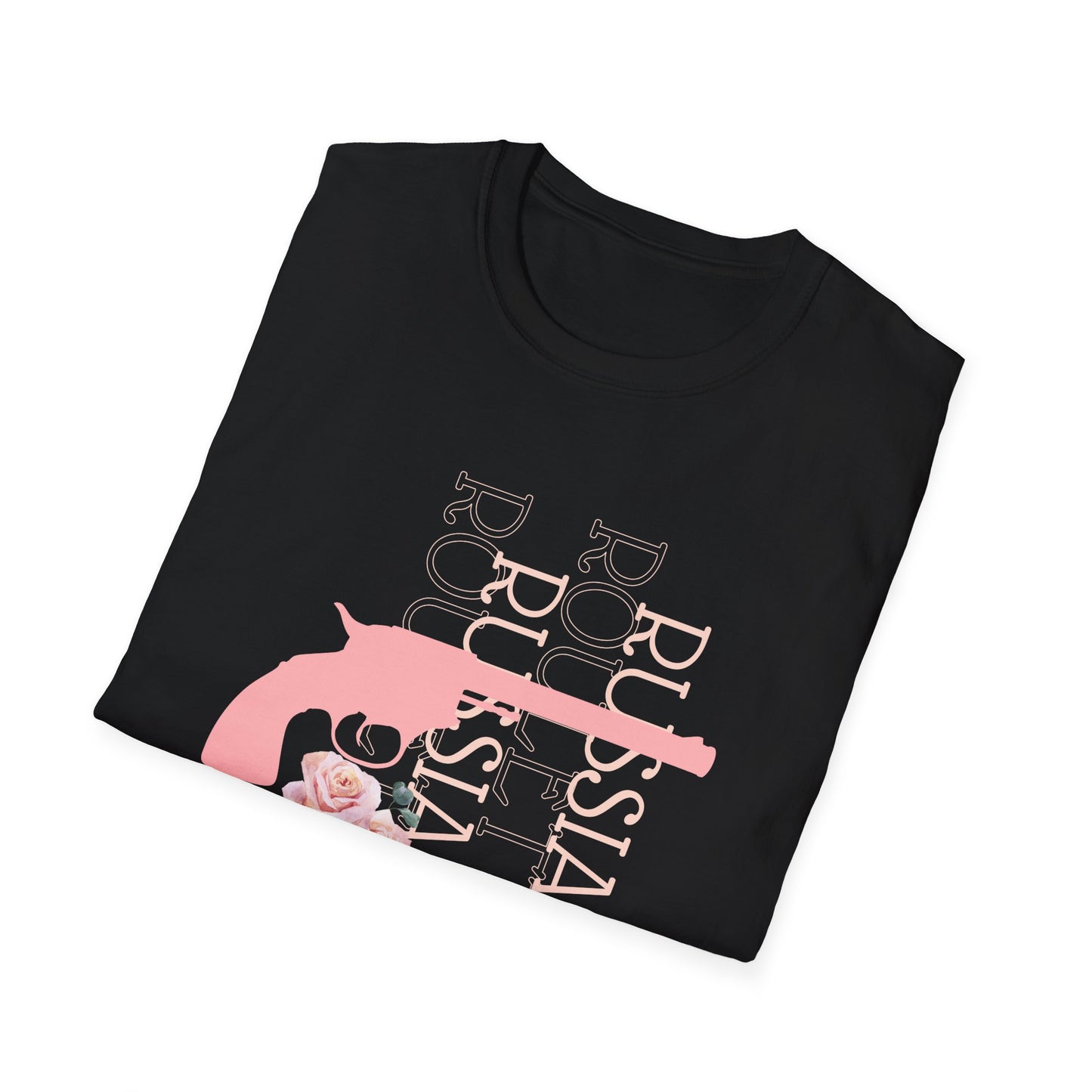 Russian Rose Gun Unisex T-Shirt, Casual Graphic Tee, Unique Gift, Statement Shirt, Trendy Streetwear