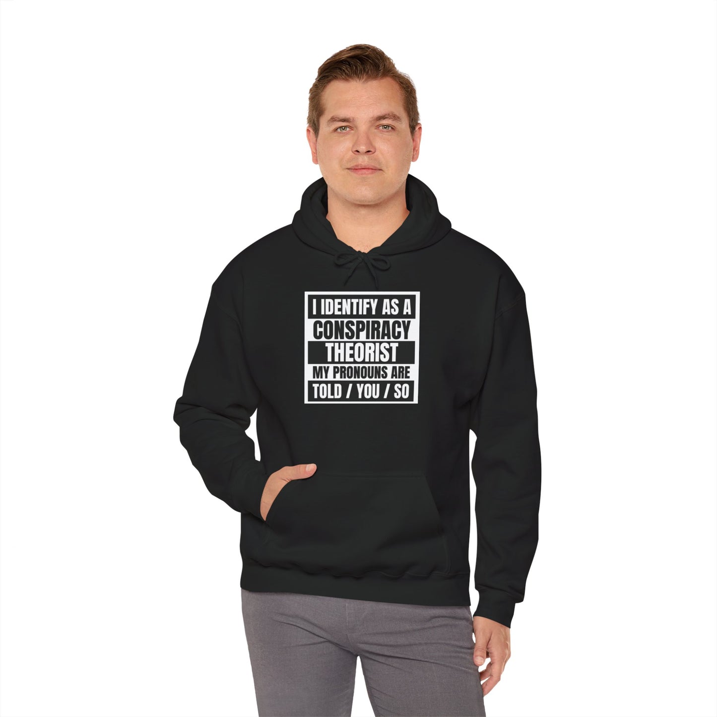 Funny Conspiracy Theorist Hoodie | Russian Roulette | I Identify As A Conspiracy Theorist