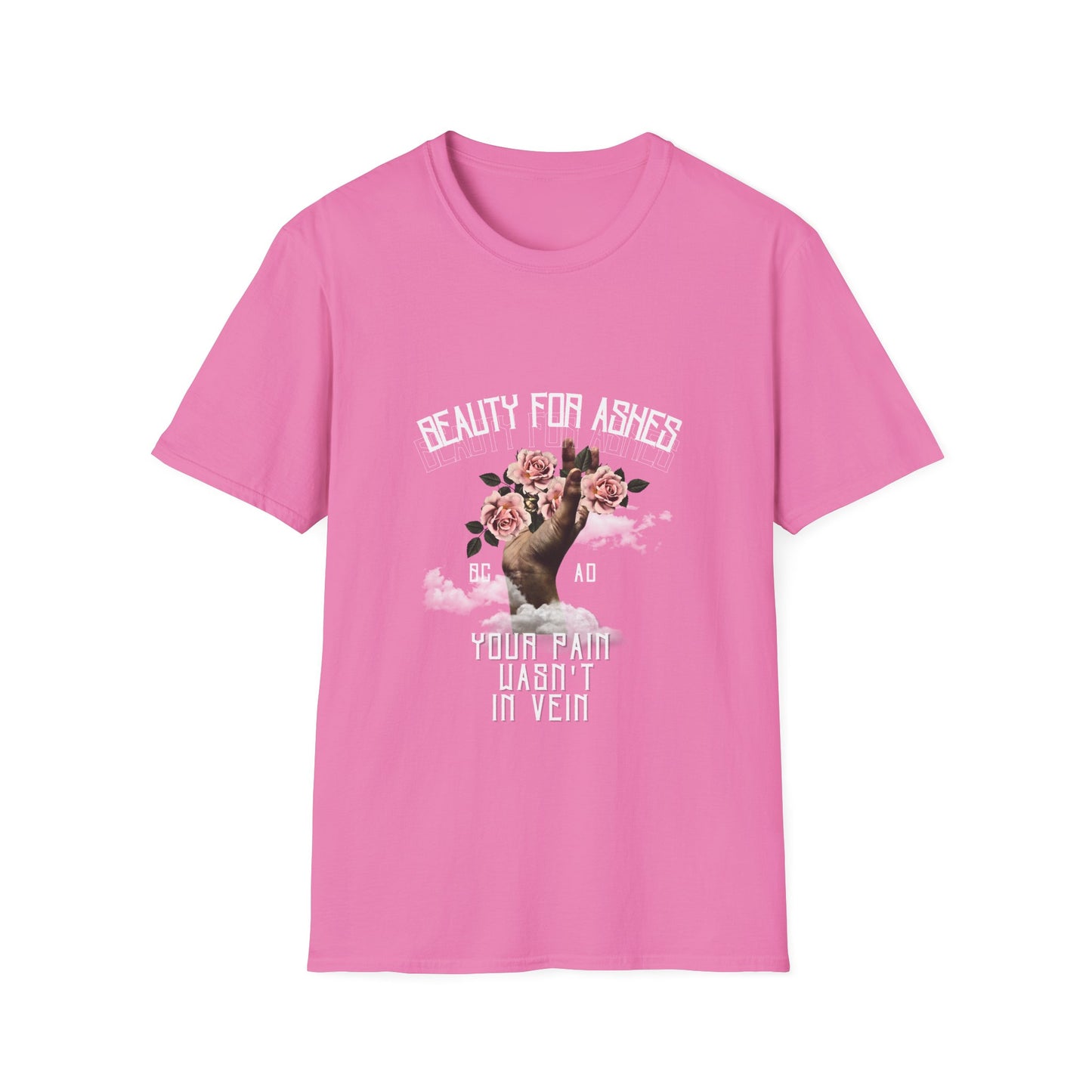 Beauty For Ashes Hand Grasping Roses Feminine Tee, Christian Trauma Survivor Shirt
